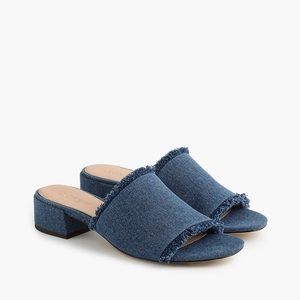 J CREW Denim Heeled Mule Sandals